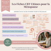 Les Fiches CBT Ultimes pour la Ménopause Guide de 42 pages en thérapie cognitivo-comportementale pour l’équilibre émotionnel & le soutien des symptômes