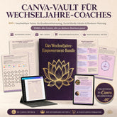 Canva-Vault für Wechseljahre-Coaches – Kundenmaterialien, Social-Media-Inhalte & Lizenzoptionen