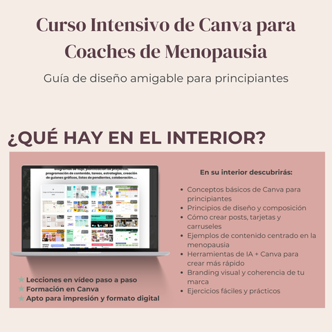 Curso Intensivo de Canva para Coaches de Menopausia