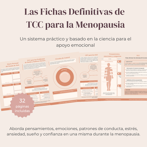 Las Fichas Definitivas de TCC para la Menopausia  Guía de 32 páginas basada en la Terapia Cognitivo-Conductual para el equilibrio emocional y el apoyo a los síntomas