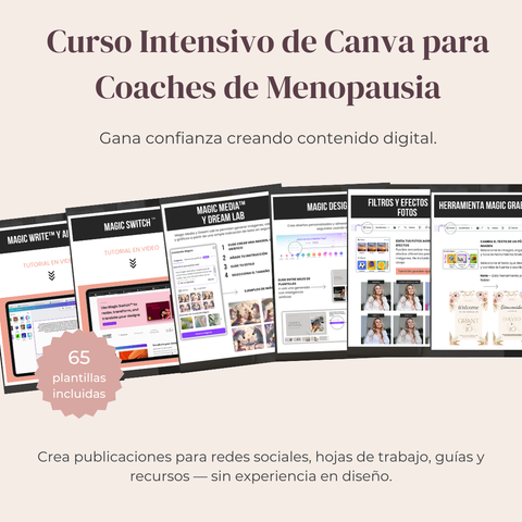 Curso Intensivo de Canva para Coaches de Menopausia