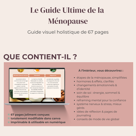 Le Guide Ultime de la Ménopause  Un guide visuel et holistique de 67 pages pour la force, l’équilibre & la confiance en soi