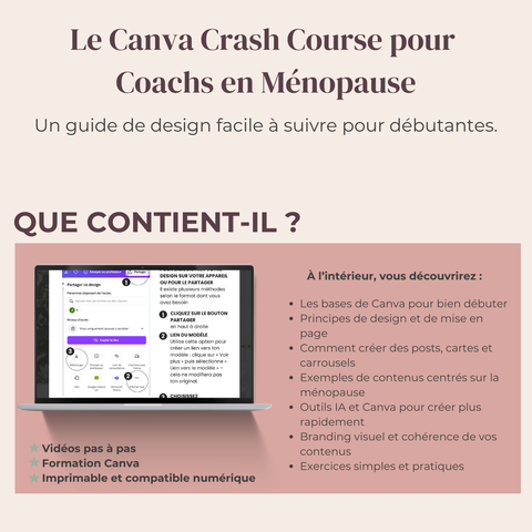 Le Canva Crash Course pour Coachs en Ménopause