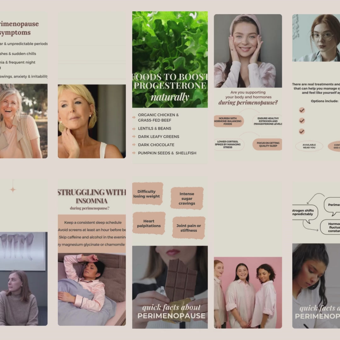 The Ultimate Perimenopause & Menopause Reels Pack 50 Editable Short Videos for Education, Awareness & Connection